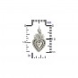 Sterling Silver Sacred Heart Charm 20x10mm