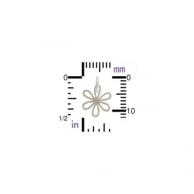 Sterling Silver Daisy Charm - Flower Charm - Small 14x9mm
