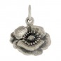Sterling Silver Poppy Charm 15x12mm