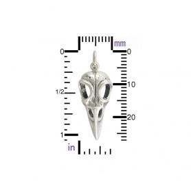 Sterling Silver Bird Skull Charm - Large 27x10mm