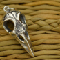 Sterling Silver Bird Skull Charm - Large 27x10mm