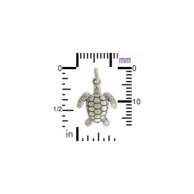  Sterling Silver Sea Turtle Charm - Beach Charm 18x12mm