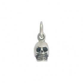 Sterling Silver Skull Charm - Mini 13x5mm