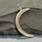 Sterling Silver Crescent Moon Pendant 31x15mm