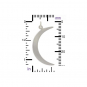 Sterling Silver Crescent Moon Pendant 31x15mm