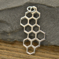Sterling Silver Honeycomb Charm 32x16mm