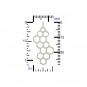 Sterling Silver Honeycomb Charm 32x16mm