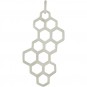 Sterling Silver Honeycomb Charm 32x16mm