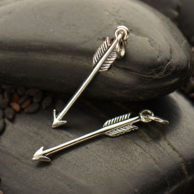 Sterling Silver Arrow Charm 27x4mm