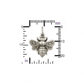 Sterling Silver Bee Pendant 20x18mm