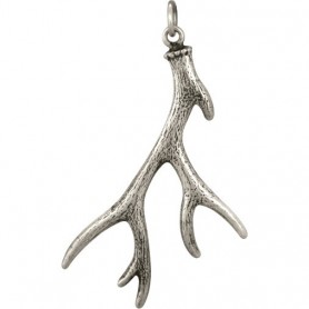 Sterling Silver Deer Antler Charm 43x21mm