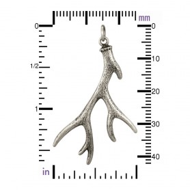 Sterling Silver Deer Antler Charm 43x21mm