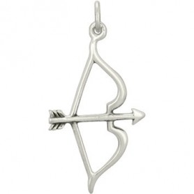 Sterling Silver Bow and Arrow Charm 20x2mm