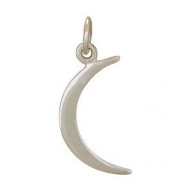 Sterling Silver Moon Charm 22x8mm