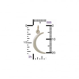 Sterling Silver Moon Charm 22x8mm