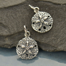 Sterling Silver Sand Dollar Charm 7x10mm
