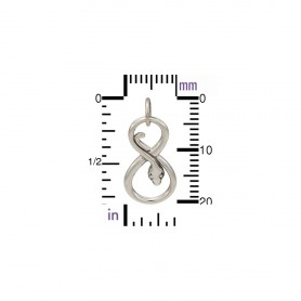 Sterling Silver Infinity Snake Charm 21x10mm