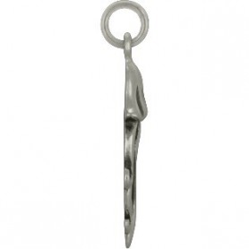 Sterling Silver Jellyfish Charm - Beach Charm 26x10mm