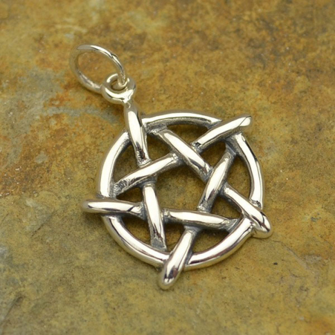 Sterling Silver Pentagram Charm 20x15mm