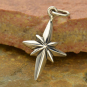 Sterling Silver North Star Compass Charm 22x11mm