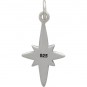 Sterling Silver North Star Compass Charm 22x11mm