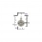 Sterling Silver Compass Charm with Geniune Diamond 16x10mm