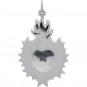 Sterling Silver Flaming Sacred Heart Pendant 33x19mm