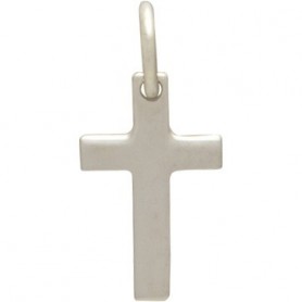 Sterling Silver Cross Charm 15x7mm