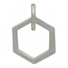 Sterling Silver Single Honeycomb Charm 12x8mm