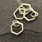 Sterling Silver Single Honeycomb Charm 12x8mm
