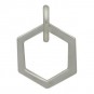 Sterling Silver Single Honeycomb Charm 12x8mm