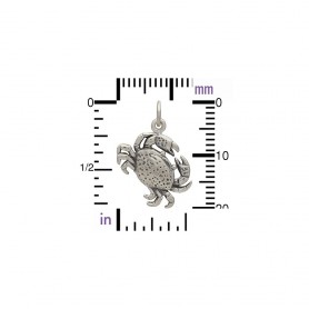 Sterling Silver Crab Charm Beach Charm 14x16mm