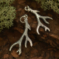 Sterling Silver Small Deer Antler Charm 30x16mm