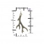 Sterling Silver Small Deer Antler Charm 30x16mm