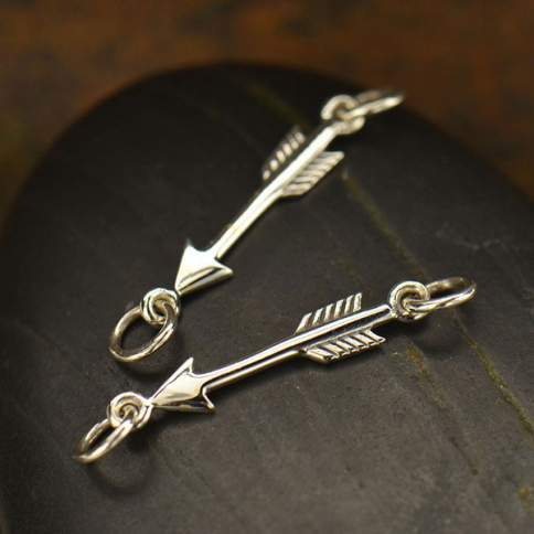 Sterling Silver Arrow Charm Link 7x22mm