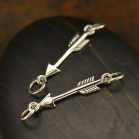 Sterling Silver Arrow Charm Link 7x22mm