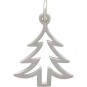 Sterling Silver Christmas Tree Charm - Flat 22x14mm