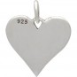 Sterling Silver Heart Charm with Etched Footprints 16x14mm