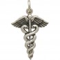Sterling Silver Medical Staff Charm 26x16mm