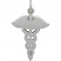 Sterling Silver Medical Staff Charm 26x16mm