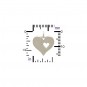 Sterling Silver Heart Charm with One Heart Cutout 17x13mm