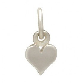 Sterling Silver Heart Charm - Tiny 11x5mm