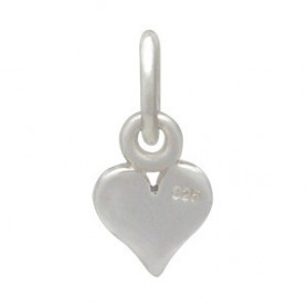 Sterling Silver Heart Charm - Tiny 11x5mm