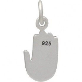 Sterling Silver Healing Hand Charm 17x7mm