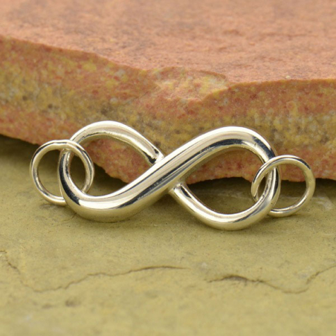  Sterling Silver Dimensional Infinity Pendant Festoon 12x19mm