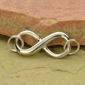 Sterling Silver Dimensional Infinity Pendant Festoon 12x19mm