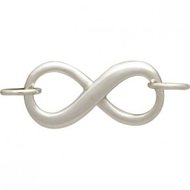  Sterling Silver Dimensional Infinity Pendant Festoon 12x19mm