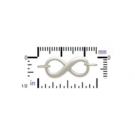  Sterling Silver Dimensional Infinity Pendant Festoon 12x19mm