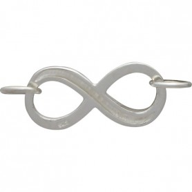  Sterling Silver Dimensional Infinity Pendant Festoon 12x19mm