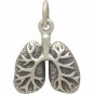 Sterling Silver Lungs Charm 17x12mm